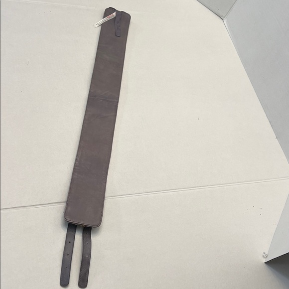 FREE PEOPLE BOHO LEATHER FULL OF DREAMS GRAY WAIST BELT - Picture 10 of 16